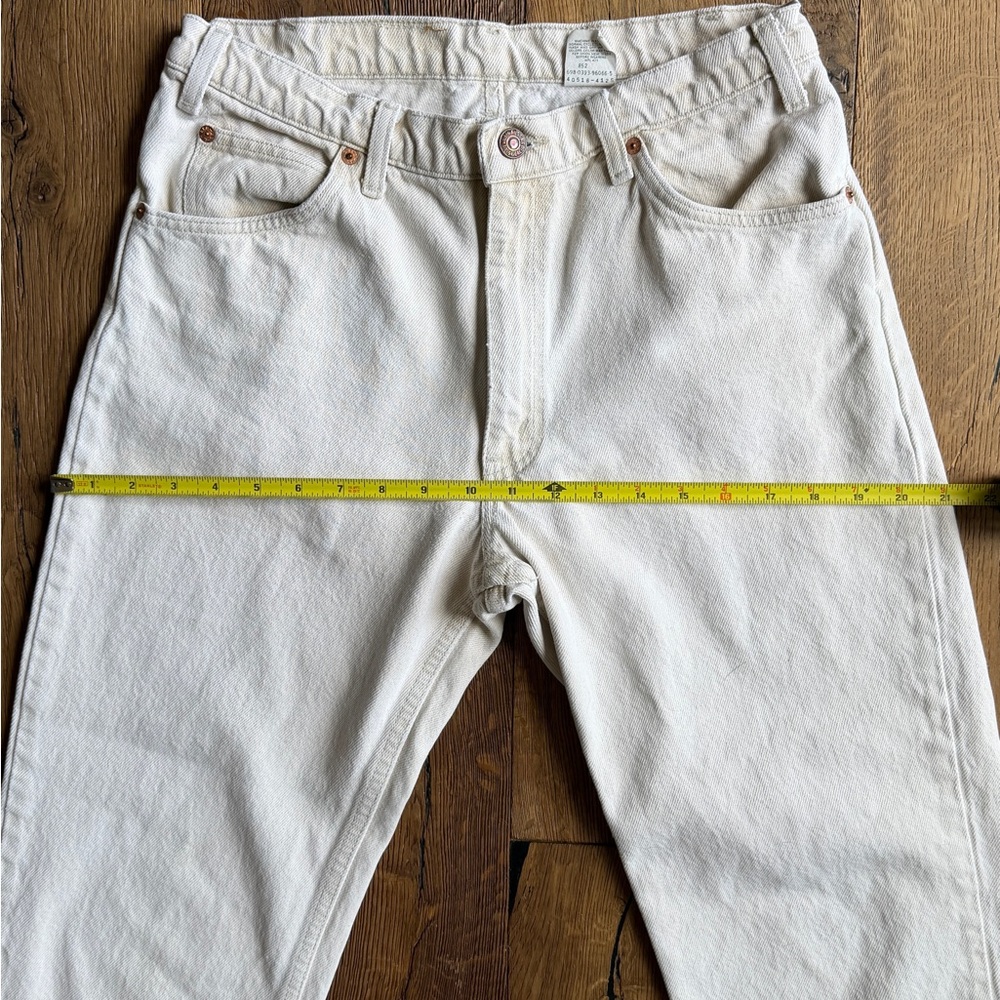 Vintage c. 1991 Levi’s 517 Made in USA Off-White Ecru Bootcut Jeans W32 L30 - Picture 6 of 8